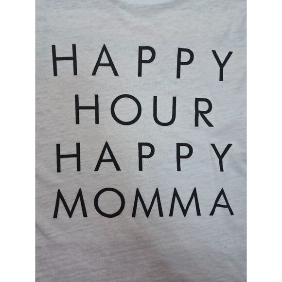 Twine & Stark "Happy Hour Happy Momma" Sheer T-Shirt Large - Picture 4 of 8